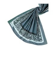 Ecenur Soft Pamuk Leopar Desenli Etnik Şal (Koyu Gri)