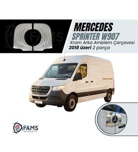 MERCEDES SPRINTER W907 2018> Krom Arka Amblem Çerçevesi 2 Prç. P.Çelik VAN
