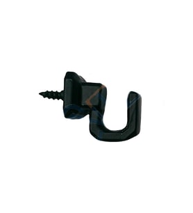 Vidalı Kanca, Askı Küçük - 15x18mm, Siyah - 1 Adet