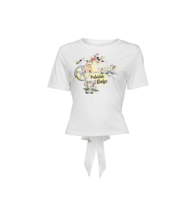Biggdesign Nature Pedaldaki Bahçe Kadın T-shirt (Beyaz)