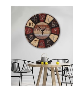 bilge Retro Tasarımlı Duvar Saati 35 x 35 CM (Karışık)