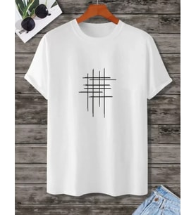 Unisex Baskılı Oversize T-Shirt - Beyaz