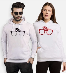Tshirthane Mr.Mrs. Glasses Sevgili Kombinleri Kapüşonlu Kombini (Tek Ürün Fiyatıdır.)