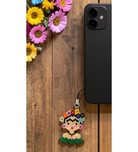 Miyuki Boncuk El Yapımı Frida Kahlo Telefon Çarmı - Charm (Çok Renkli)