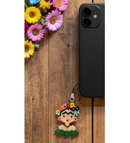 Miyuki Boncuk El Yapımı Frida Kahlo Telefon Çarmı - Charm (Çok Renkli)