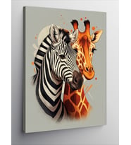 Kanvas Tablo Zebra Ve Zürafa
