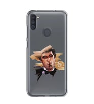 Samsung Galaxy M21 Uyumlu Tony Montana Scarface Desenli Şeffaf Telefon Kılıfı