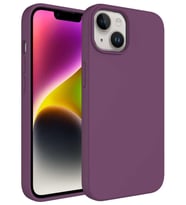 iPhone 14 Pro Max Kılıf Sıvı Teknolojili Silinebilir Kamera Çıkıntılı Lansman Sert Silikon (Mor)