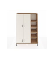 Hyperion Dolap 6 Raflı 4 Kapaklı Tek Askılı 132x44x195 Çam-Aytaşı/Çam