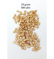 Oya Abiye Bileklik Kolye Pleksi Metalik Plastik Pul Altın Renk 24 gram 300 adet - BNC536