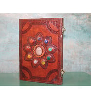 Periboia Taşlı Deri Defter Model 14  (Karışık)