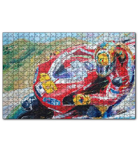 Cakapuzzle  46 Numara KırmızMotosiklet Hız Görseli  Puzzle Yapboz MDF (Ahşap) (120 Parça)