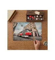 Tramvay- Şehir- Mimari Binalar Tasarımı 240 parça Ahşap Puzzle Ahşap Kutuda MP00183