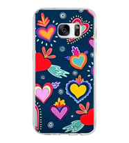 PrintiFy Samsung Galaxy S7 ile Uyumlu 1mm Slim Fit Retro Colors 3 Baskılı Şeffaf  Kılıf