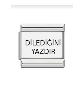italyan çelik bileklik charmı lazer baskı fmaccesories (Çok Renkli)
