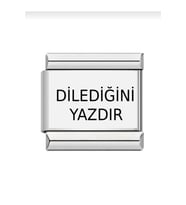italyan çelik bileklik charmı lazer baskı fmaccesories (Çok Renkli)