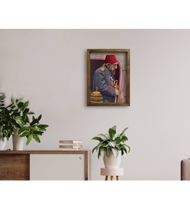 BK Home Sultan II Abdülhamid Han Tasarımlı Doğal Masif Ahşap Çerçeveli Tablo 45x65cm-4