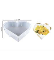 EPOKSİ REÇİNE SİLİKON KALIP İTHAL 3 BOYUTLU KALP FİGÜR TAŞ TOZU PARAFİN MUM HB160215-0026 (Beyaz)