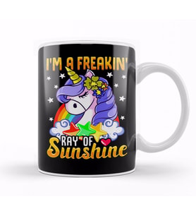 Sarcastic I m A Freakin Ray of Sunshine Unicorn Kupa Bardak Porselen