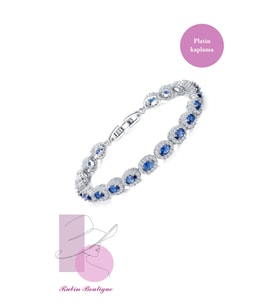 Rubin Boutigue Aaa+ Kalite Zirkon Platin Kaplama Ithal Bileklik 100