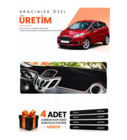 FORD FİESTA (2008-2017) Uyumlu Torpido Koruma Örtüsü Oto Kılıfı - Siyah Bej