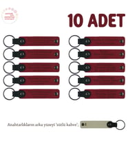 Firma Lansmanında Dağıtılmak Üzere, 10'lu Set, Kişiselleştirilebilir Anahtarlık, Kırmızı & S Kahve