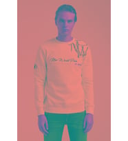 New World Polo Bisiklet Yaka Beyaz Slim Fit Sweatshirt 22FWM60139