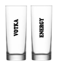 2 li Votka Energy Baskılı Vodka ve Meşrubat Bardağı
