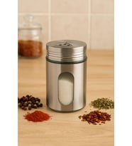 Metal Tuzluk Biberlik Baharatlık 200 ml Gri