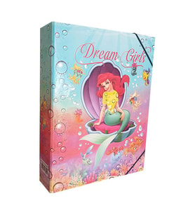Lastikli Klasör Kız Figürlü 1 Adet İpli Klasör 32x24x6 cm Okul Öğrenci Klasörü Lastikli Çanta İpli Dosya