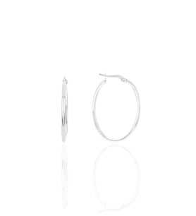 Gümüş rodyumlu oval şarnel halka küpe  SGTL12509RODAJ