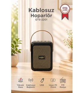 Torima Bluetooth Speaker Kablosuz Hoparlör USB Girişli Şarjlı Hoparlör GTS-2201 Siyah