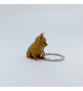 Chihuahua  Uzun Tüylü-Kahverengi- Anahtarlık