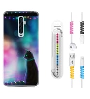 Oppo Reno 2Z 4 Lite 4 Pro 5 6 7 A31 Kılıf Kablo Koruma Spiral Silikon Window Cat 1787