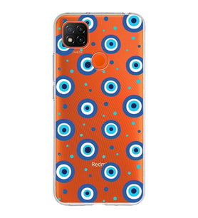 PrintiFy Xiaomi Redmi 10A ile Uyumlu 1mm Slim Fit Nazar Boncuğu 1 Baskılı Şeffaf  Kılıf