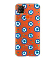 PrintiFy Xiaomi Redmi 10A ile Uyumlu 1mm Slim Fit Nazar Boncuğu 1 Baskılı Şeffaf  Kılıf