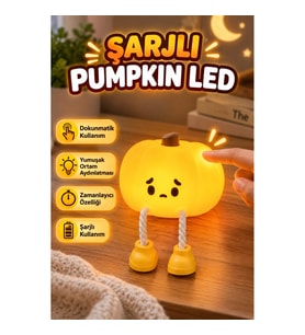 Şarjlı Pumpkin LED Masa Lambası Dokunmatik Zamanlayıcılı Gece Lambası