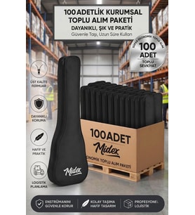 Midex CS-26A-100X Tenör Ukulele Çantası 100'lü Paket Kaliteli Siyah Kılıf (100 Adet)