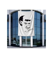 Kalpaklı Mustafa Kemal Atatürk Poster Poster Bayrak Raşel Kumal 4x6 metre ATA27