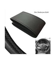 Universal Dikmeli Direksiyon Kılıfı Soft Siyah İpli Genişlik 10CM