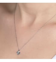 Taşlı Dörtgen  925 Ayar Gümüş Kolye