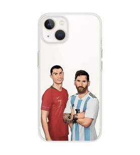 Iphone 14 Uyumlu Cristiano Ronaldo & Lionel Messi Tasarımlı Şeffaf Telefon Kılıfı