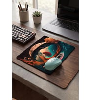 SonicTouch Ay ve Ağaç Temalı Kaymaz Taban Pürüzsüz Yüzey Gamer Oyuncu Dikişsiz Mouse Pad 17x21cm