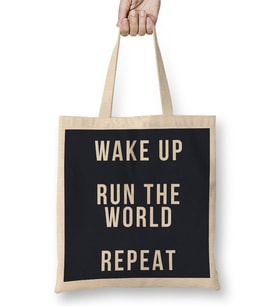 Running Wake Up Run The World Repeat Bez Çanta Uzun Saplı