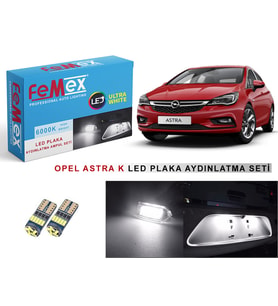 Opel Astra K LED Plaka Aydınlatma Ampul Seti FEMEX Parlak Beyaz