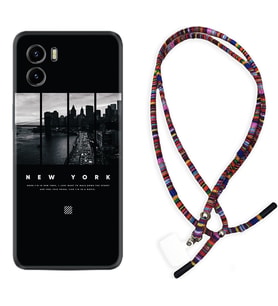 Vivo Y15S Y32 Y33S Y51 Y53S Kılıf Boyun Asklı Rasta Silikon New York 1612