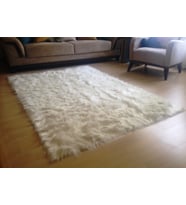 Tappeto Kuzu Kürkü Dekoratif Post Peluş Halı Krem