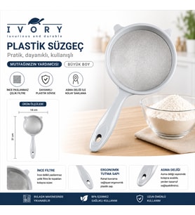 IVORY PLASTİK SAPLI METAL SÜZGEÇ 18 CM (Karışık Renkli)