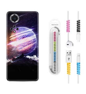 Huawei Nova Y70 Y90 Nova 9 SE  Kılıf Kablo Koruma Spiral Silikon Super Planet 1797