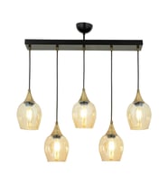 AVONNI AV-65234-5Y-BSY Siyah Boyalı Modern Avize E27 Metal Cam 75x10cm